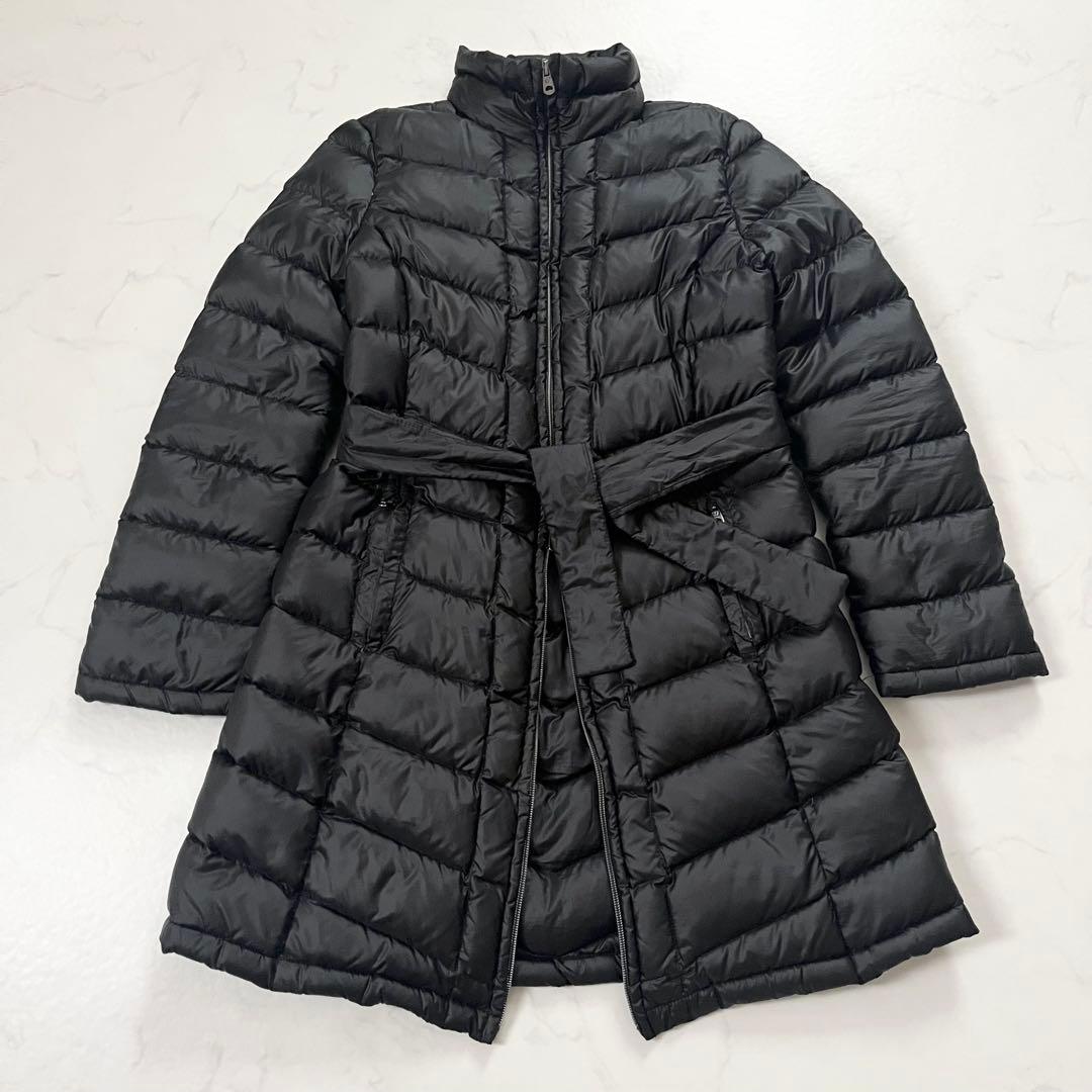 大きいサイズ　マックスマーラ　ロングダウンコート　ベルト　黒　ダブルジップ　XL