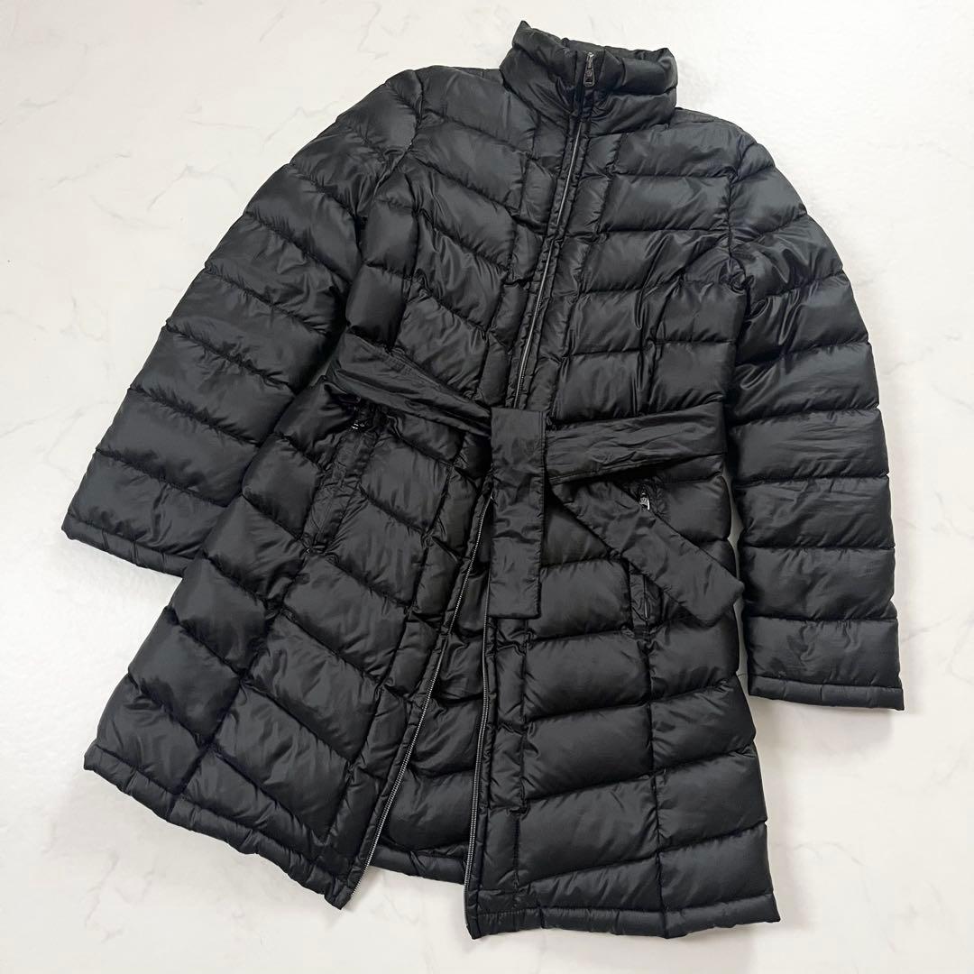 大きいサイズ　マックスマーラ　ロングダウンコート　ベルト　黒　ダブルジップ　XL