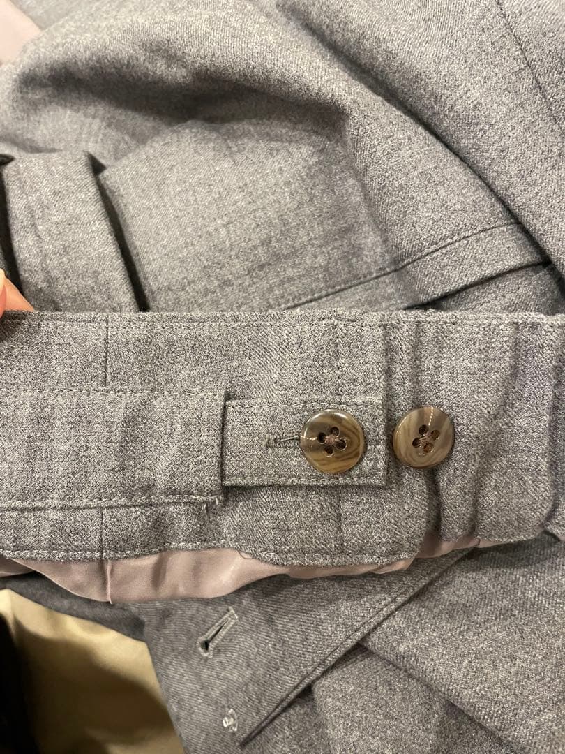 グレー ダブルブレスト スーツ セットアップ　グリーンレーベル　38