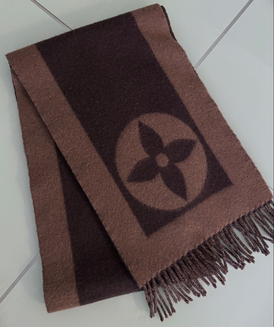 LOUIS VUITTON ルイヴィトン　LV マフラー　 ブラウン