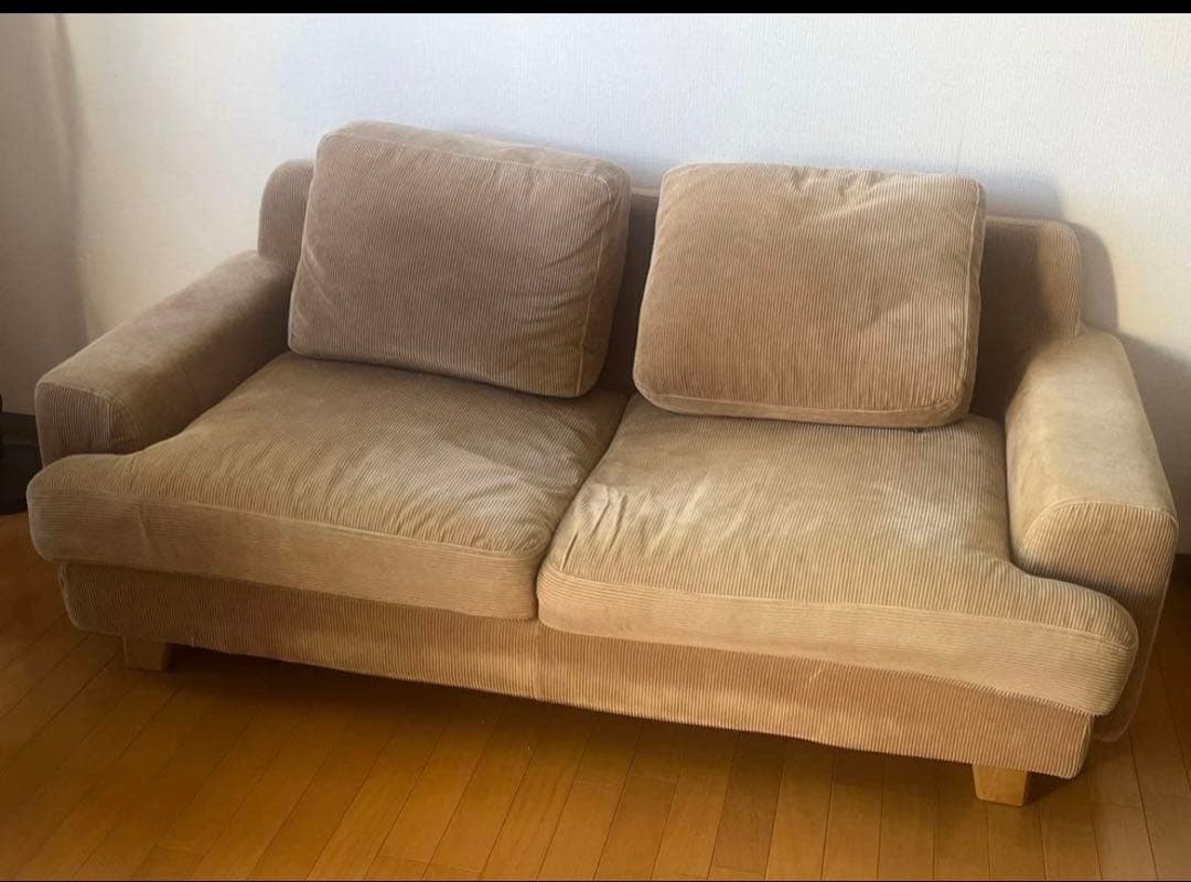 【ぽんこつ⭐︎】unico ソファ ベージュ 2人掛け