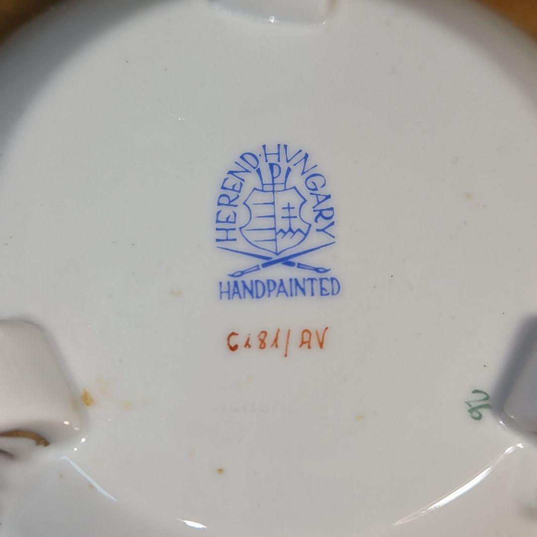 Herendヘレンド アポニーグリーン ボンボニエール 蓋物 小物入 脚付 猫脚