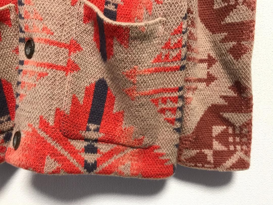 JELADO　ジェラード ラグナ ショールカラー　カーディガン　ネイティブ柄