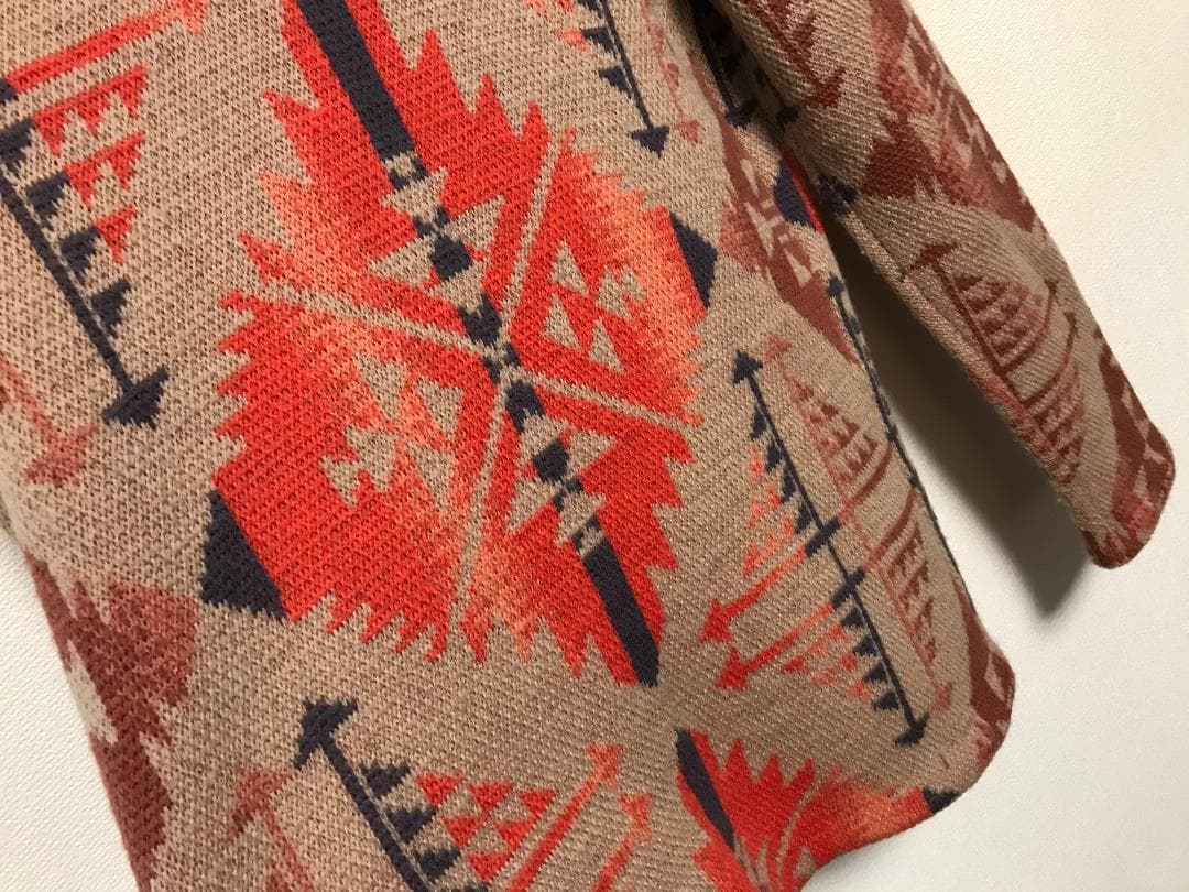 JELADO　ジェラード ラグナ ショールカラー　カーディガン　ネイティブ柄