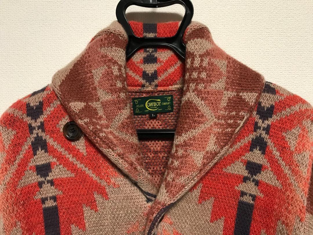 JELADO　ジェラード ラグナ ショールカラー　カーディガン　ネイティブ柄