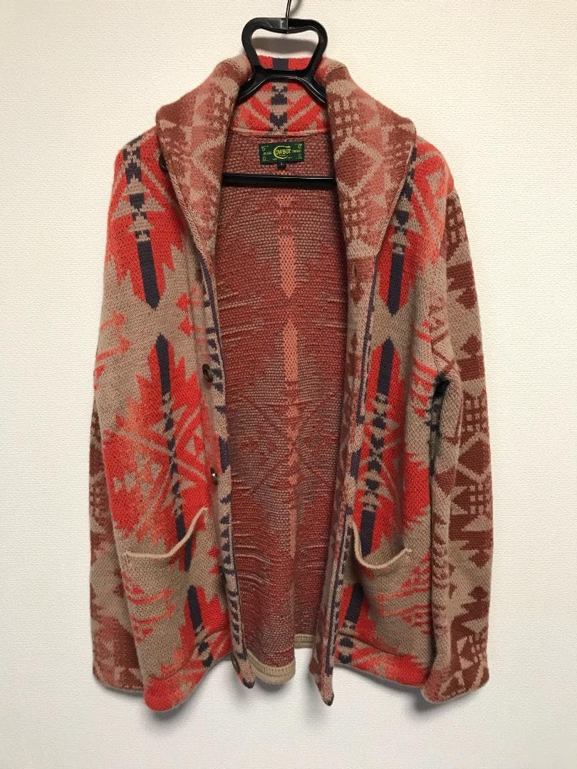 JELADO　ジェラード ラグナ ショールカラー　カーディガン　ネイティブ柄