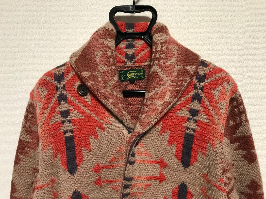 JELADO　ジェラード ラグナ ショールカラー　カーディガン　ネイティブ柄