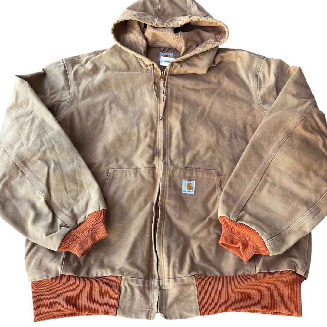 90s Carhartt アクティブジャケット オレンジリブ 希少 USA製