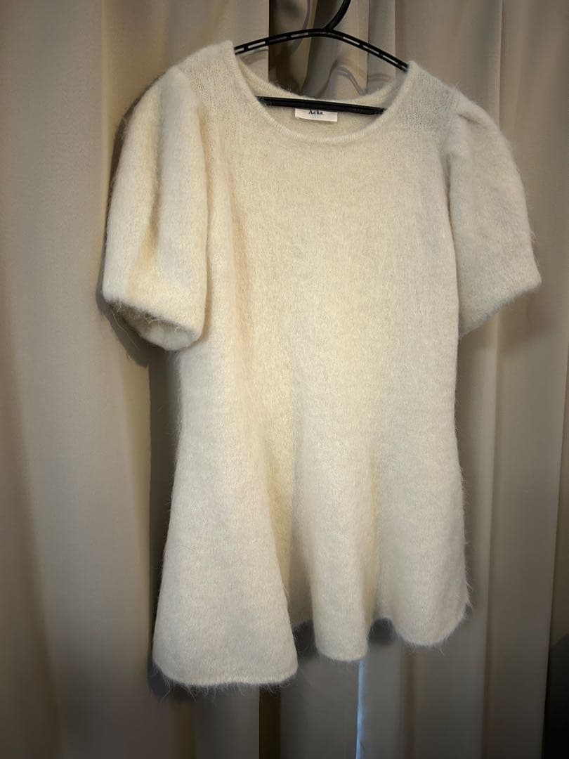 正規品　acka soft mohair knit ホワイト　ニット　モヘヤ