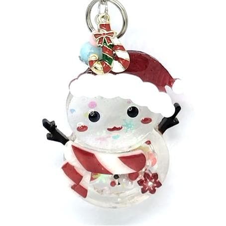 B雪だるまシェイカーキーホルダー　クリスマス　シャカシャカ