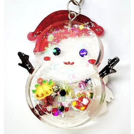 B雪だるまシェイカーキーホルダー　クリスマス　シャカシャカ