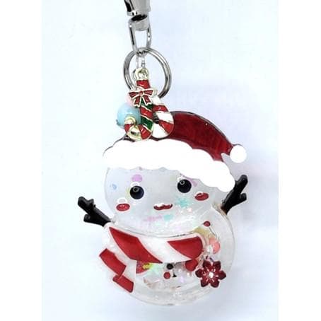 B雪だるまシェイカーキーホルダー　クリスマス　シャカシャカ