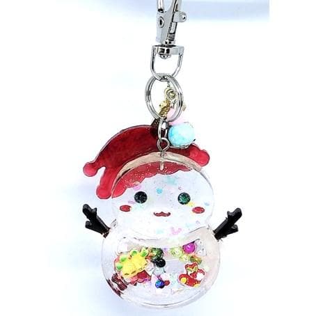 B雪だるまシェイカーキーホルダー　クリスマス　シャカシャカ