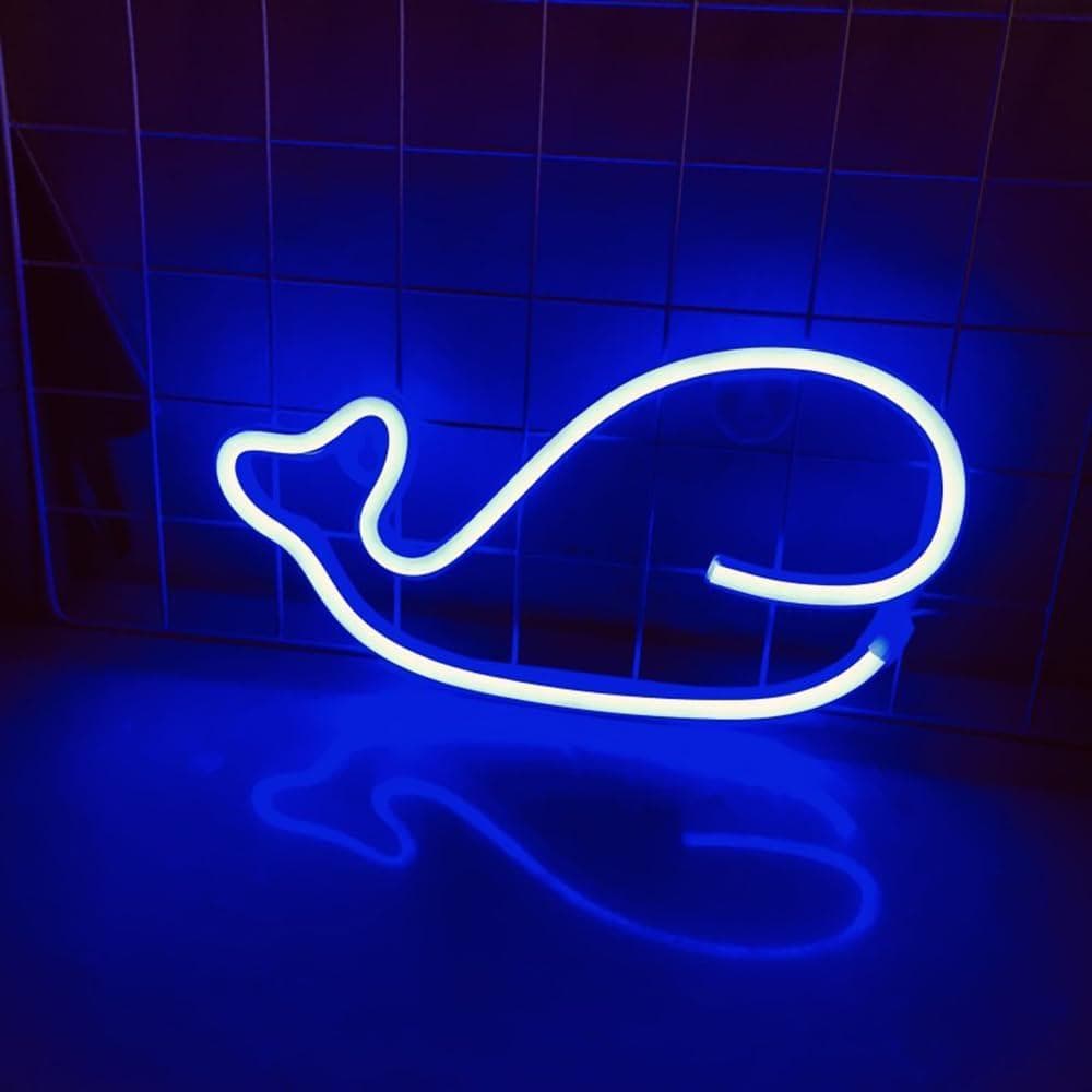 【☆超美品★】　＊クジラのネオンサイン＊　アイスブルー