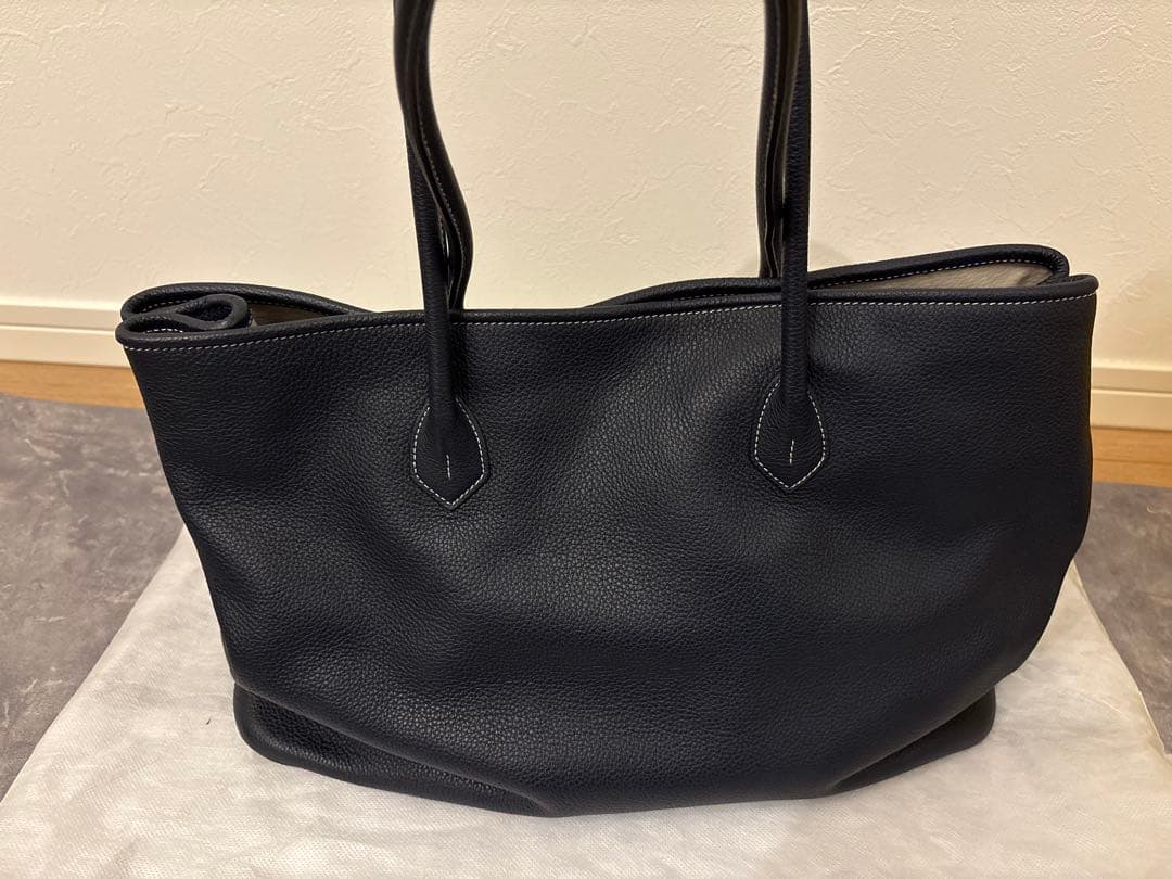 美品 シセイ cisei トートバッグ TOTE 本革　ネイビー