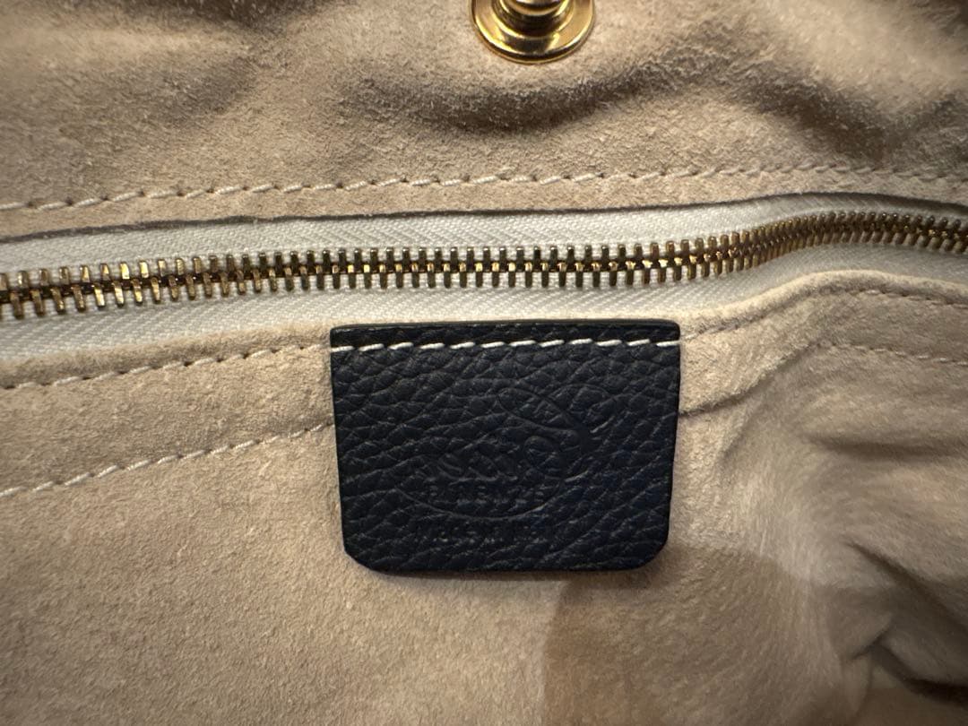 美品 シセイ cisei トートバッグ TOTE 本革　ネイビー