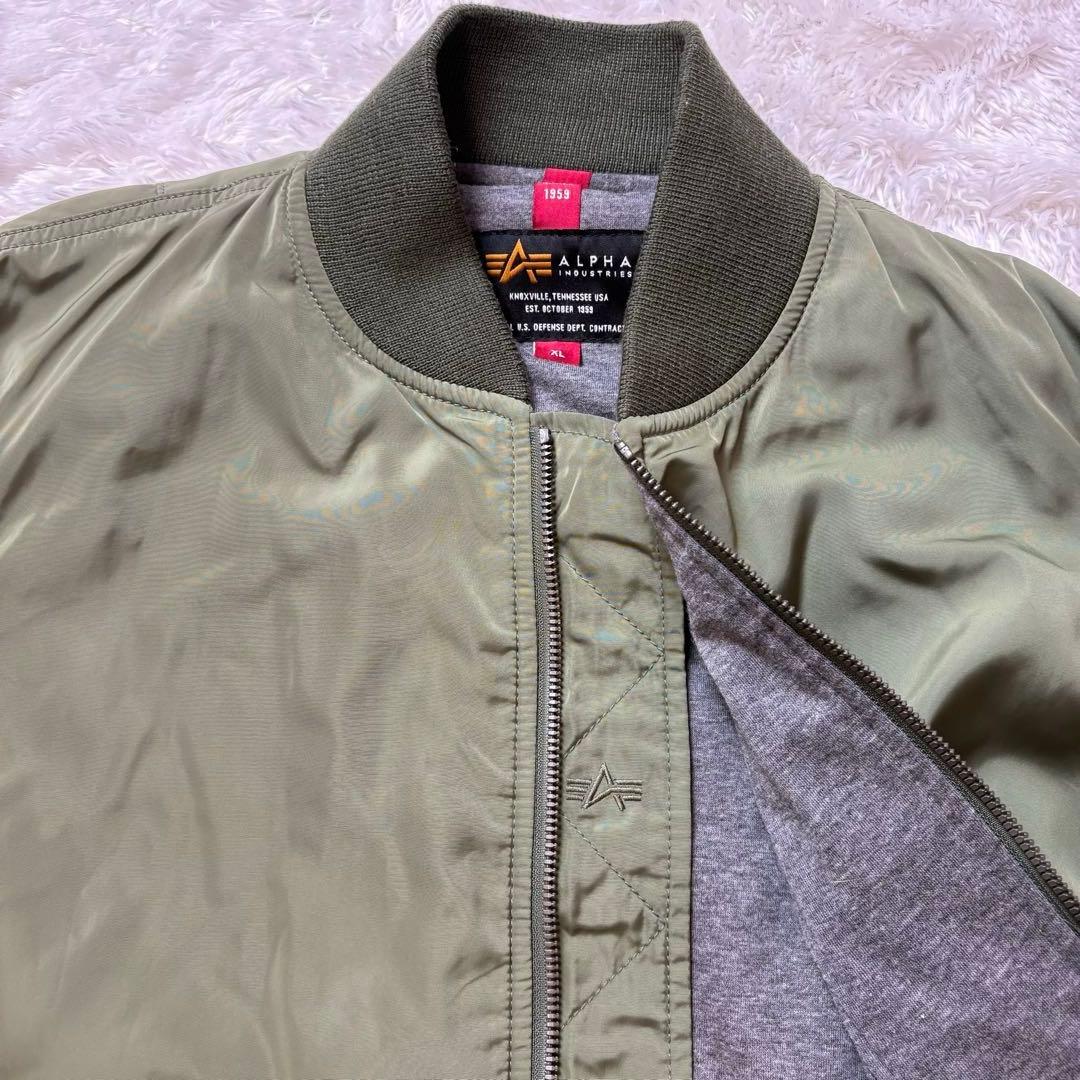 ALPHA MA-1 フライトジャケット オリーブ XL 薄手