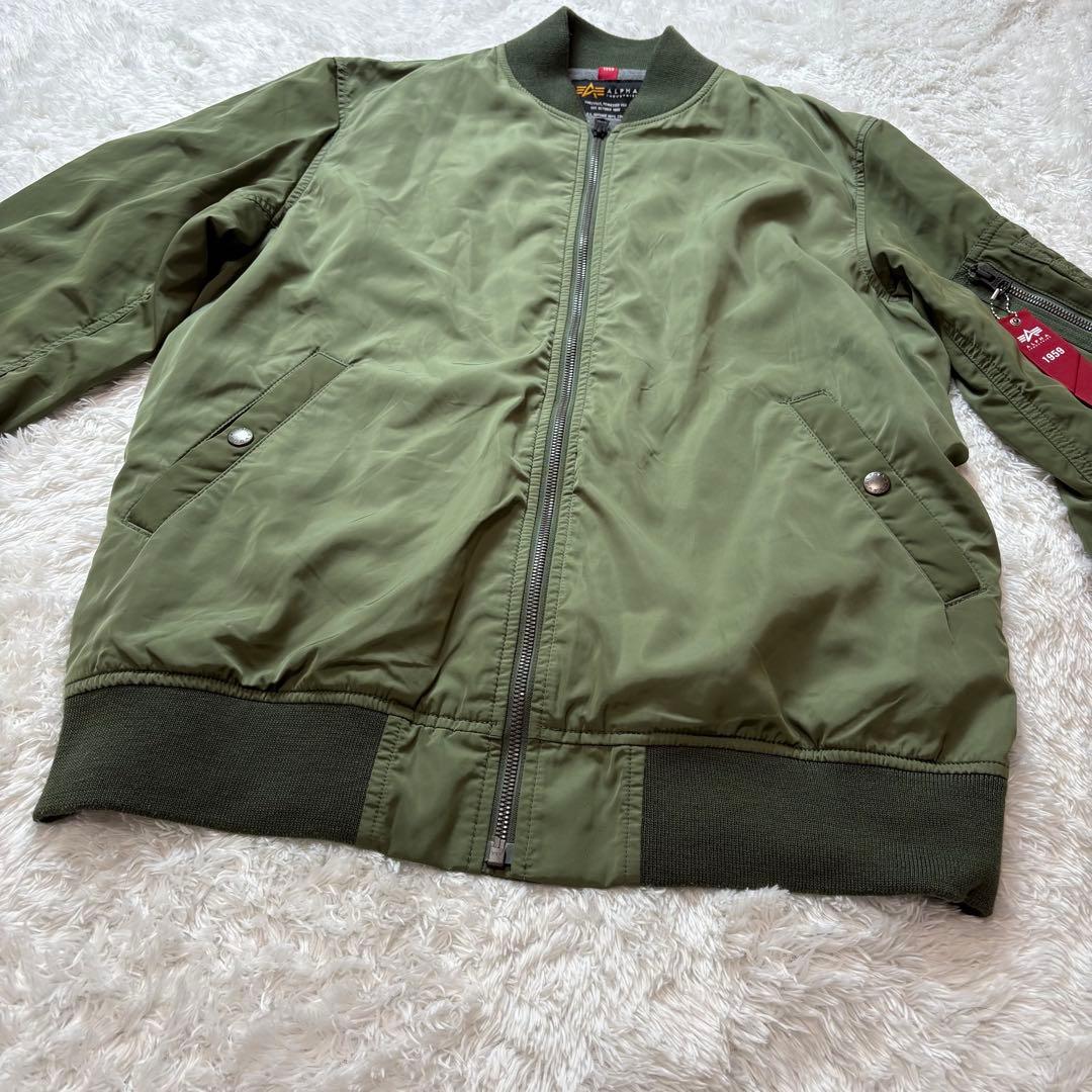 ALPHA MA-1 フライトジャケット オリーブ XL 薄手