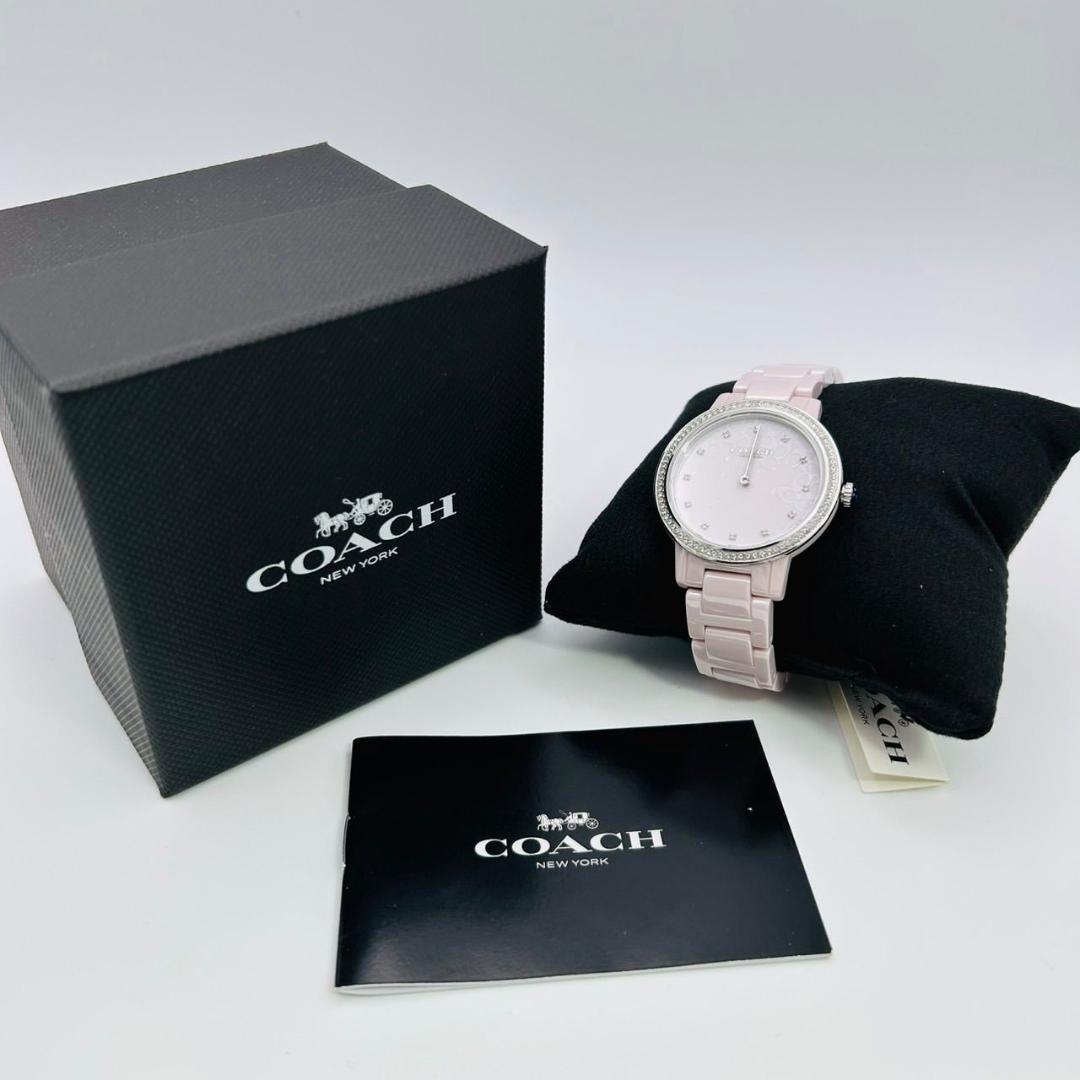 未使用 COACH AUDREY コーチ オードリー 腕時計 セラミック ピンク