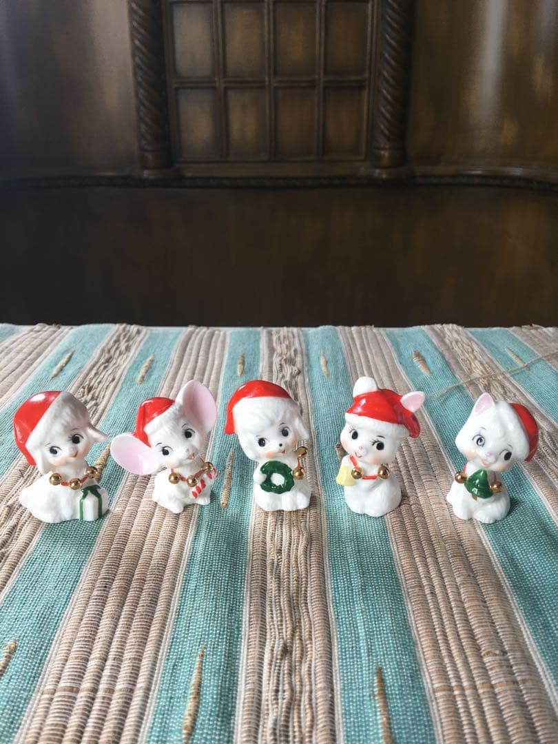 ヴィンテージ　ナプコ社　クリスマスフィギュア　陶器製