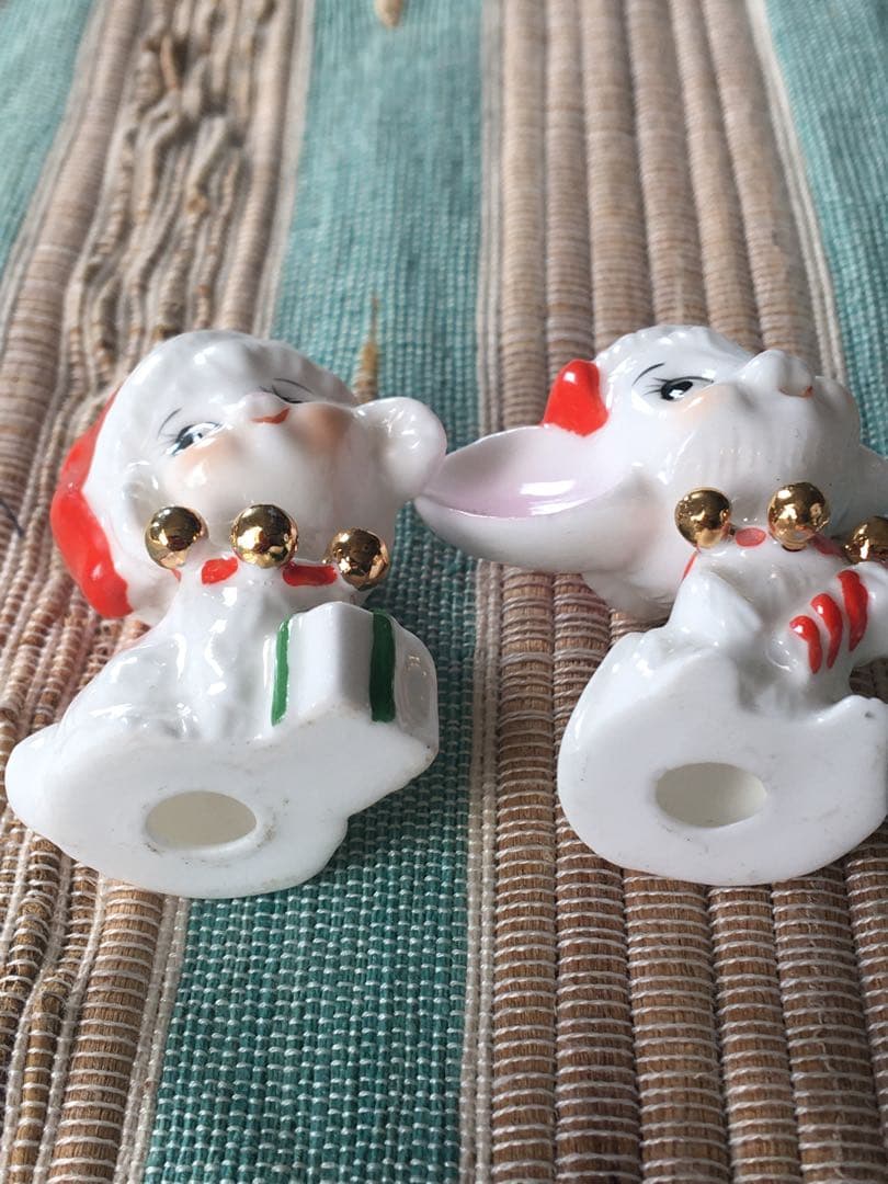 ヴィンテージ　ナプコ社　クリスマスフィギュア　陶器製