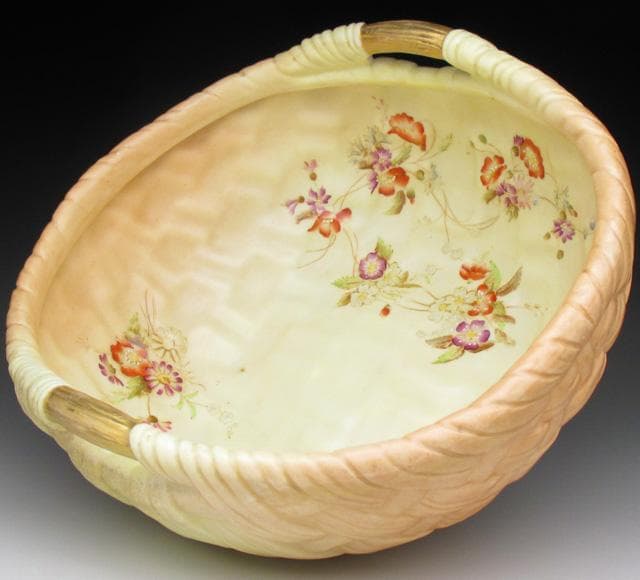 ロイヤルウースター 網笊形草花絵 ボウル 22cm アンティーク 1904年