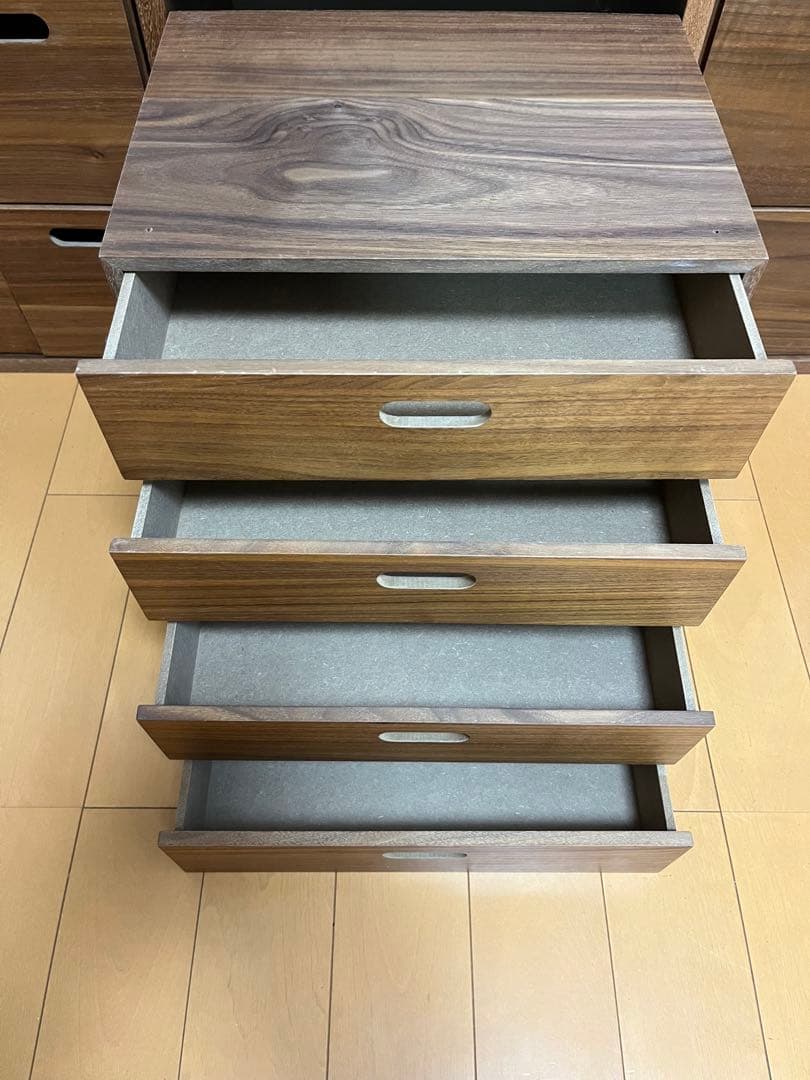 無印良品　スタッキングシェルフ2×3 ・スタッキングチェスト3点　ウォールナット