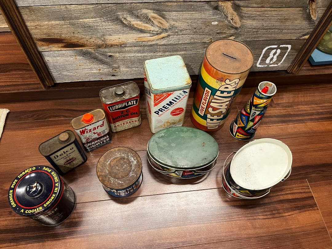 L*y様 アメリカ アンティーク ブリキ缶 空き缶 まとめて / LIFE SA