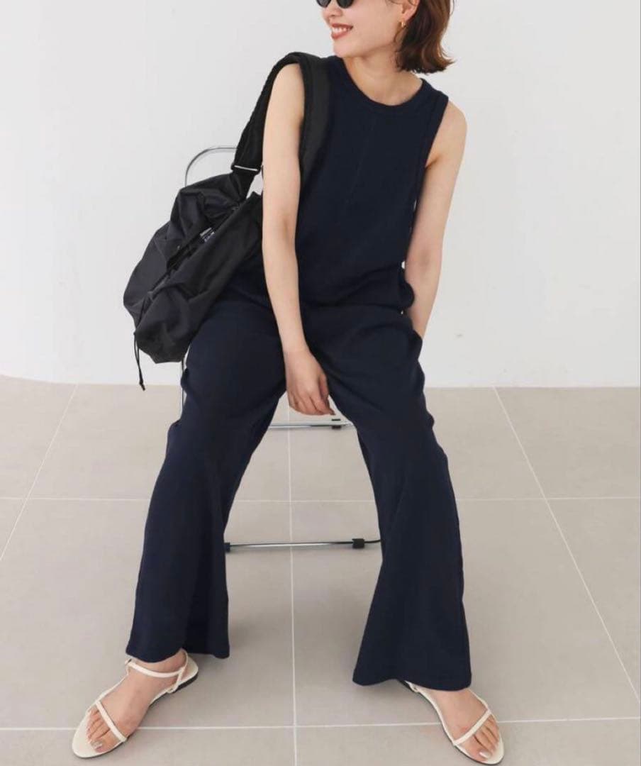 SLOBE IENA＊24ss完売コットンクレーターオールインワン黒36