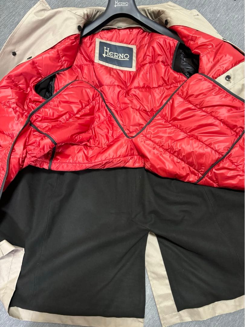 【新品】ヘルノ コート デロン グレー ベージュ メンズ HERNO