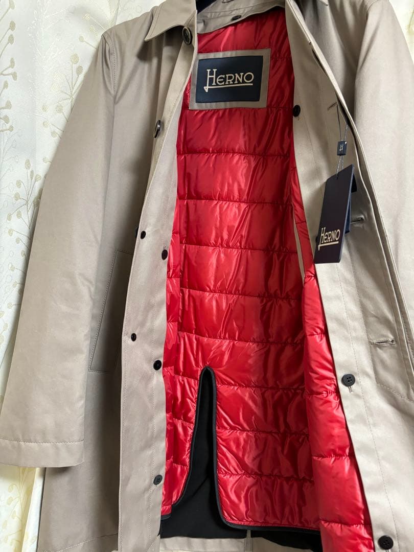 【新品】ヘルノ コート デロン グレー ベージュ メンズ HERNO