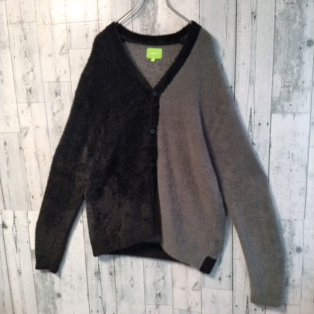 h73【人気Lサイズ】ハフ♤たばこ　ビックロゴ　カーディガン　最高デザイン
