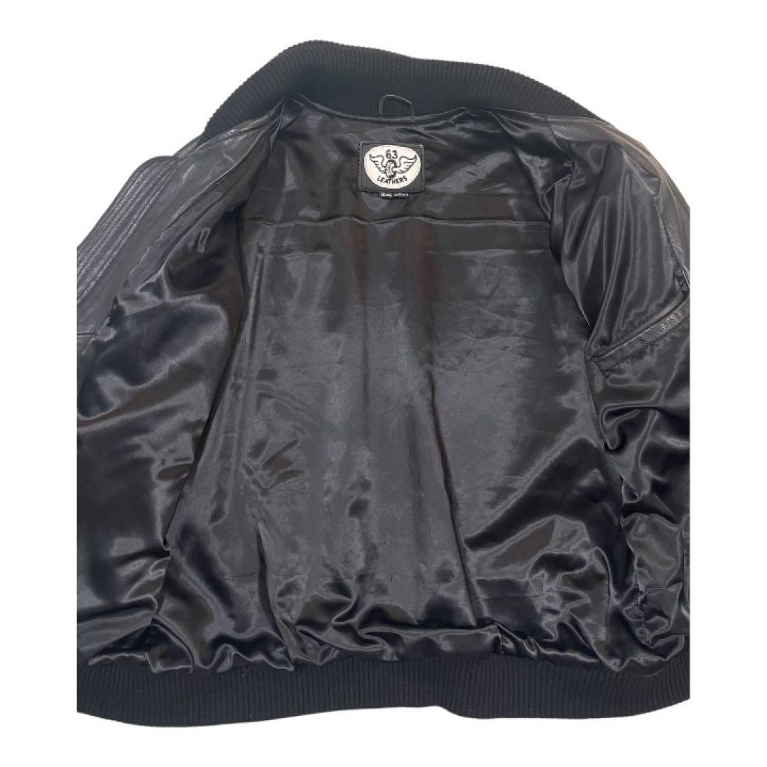 63Leathers 牛革 レザージャケット ブラック XXL 本革 メンズ