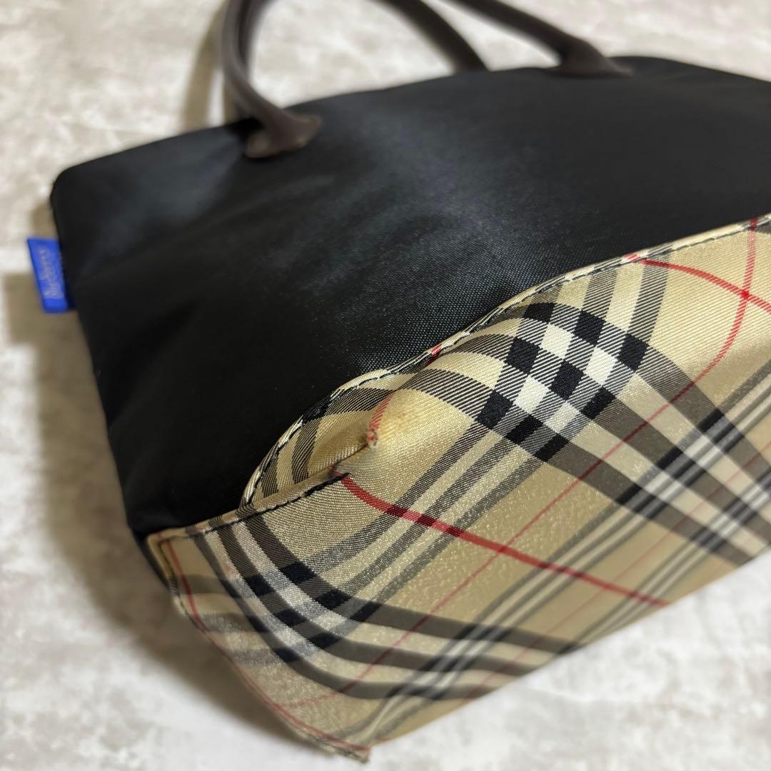 I190 美品✨バーバリーブルーレーベル　トートバッグ　ノバチェック　ブラック