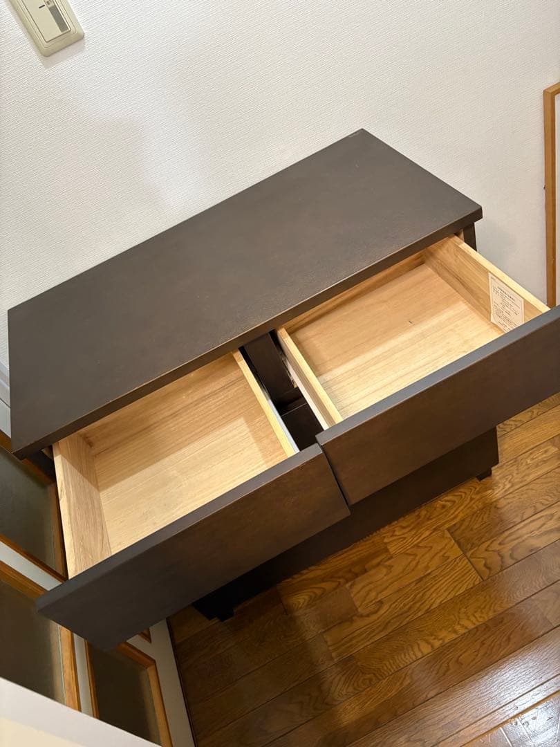 無印良品　ダークブラウン 4段チェスト　タモ材　廃盤品