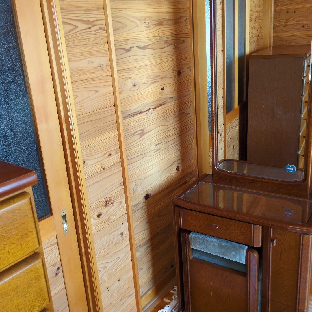 マイナス送料【お引き取り発送どちらでもレトロ】ブラウン 木製 ドレッサー 鏡台