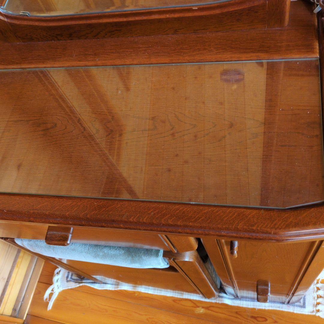 マイナス送料【お引き取り発送どちらでもレトロ】ブラウン 木製 ドレッサー 鏡台