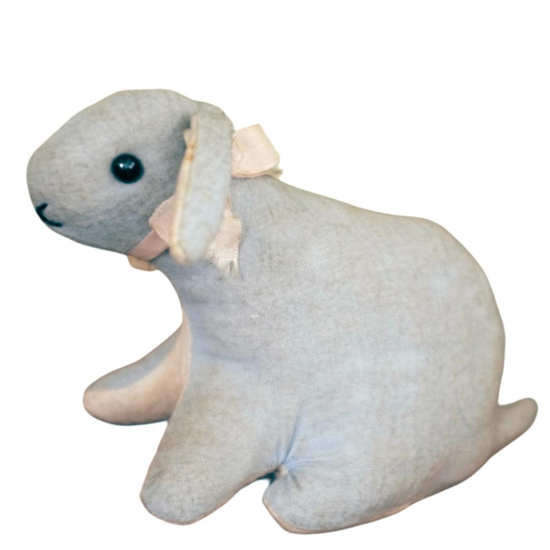 フランス 青いうさぎさんと薔薇色のリボンa ドール テディベア アンティーク