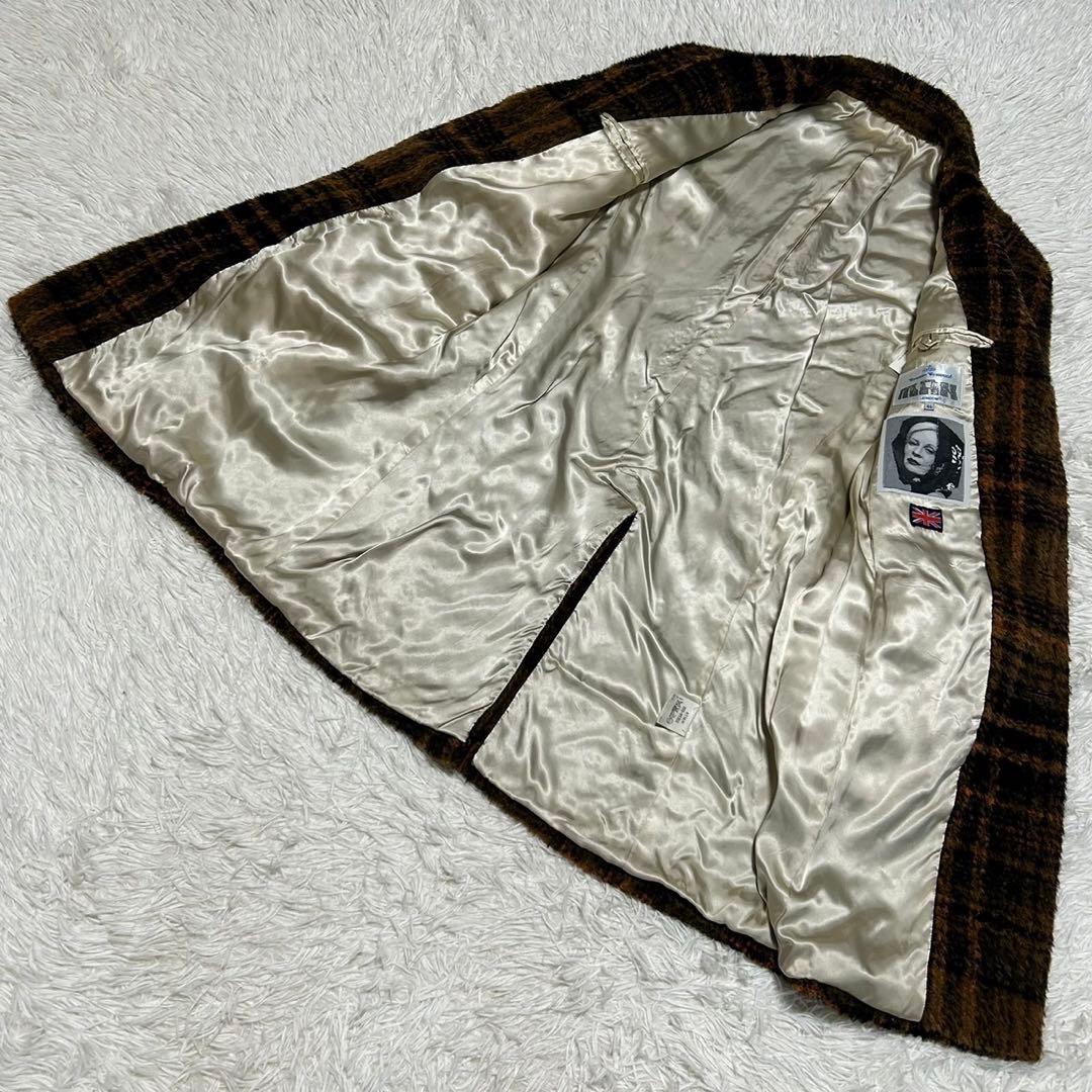 希少 ヴィヴィアン Vivienne オーブ アルパカ ロングコート チェック