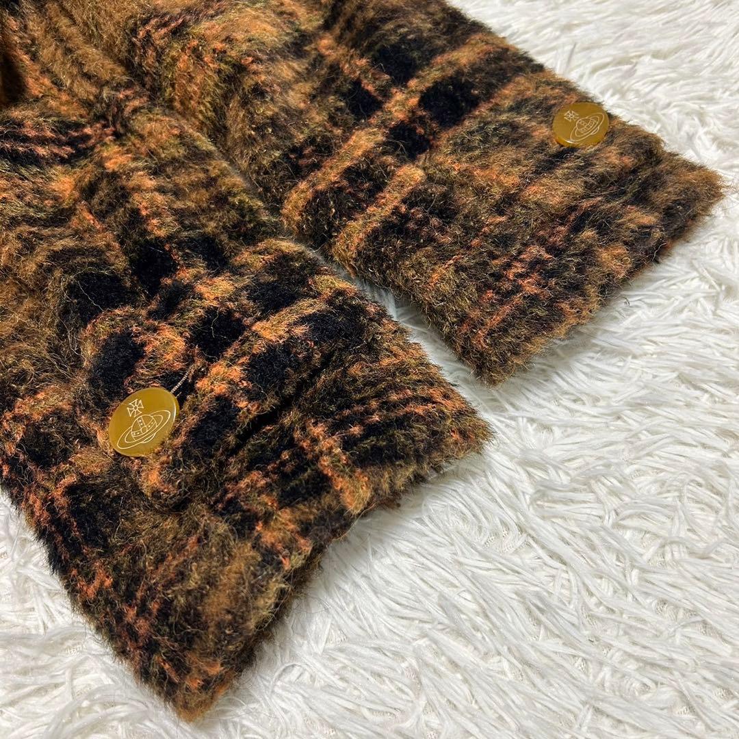 希少 ヴィヴィアン Vivienne オーブ アルパカ ロングコート チェック