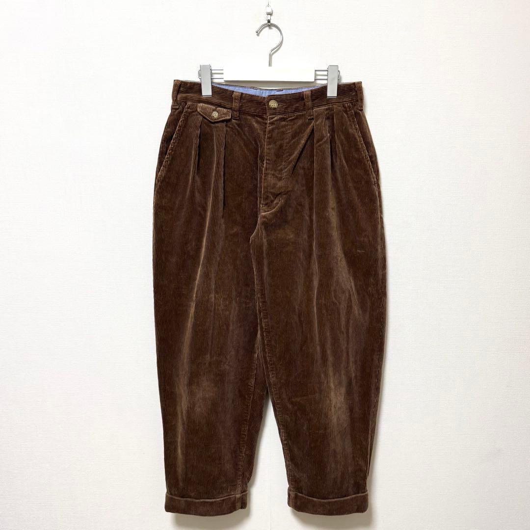 BEAMS PLUS 2プリーツ コーデュロイ パンツ トラウザーズ Sサイズ