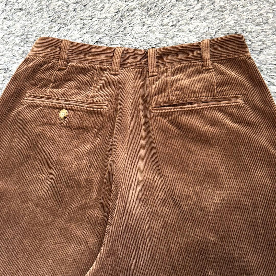 BEAMS PLUS 2プリーツ コーデュロイ パンツ トラウザーズ Sサイズ