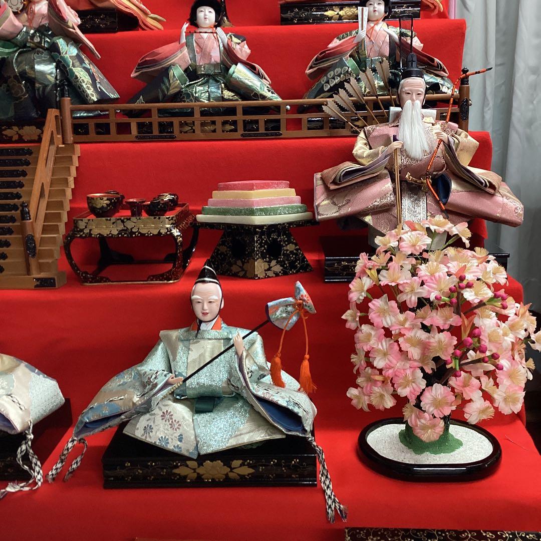 雛人形　七段飾り　西陣織高級金襴　難波　45号　熊倉基安作　中古品