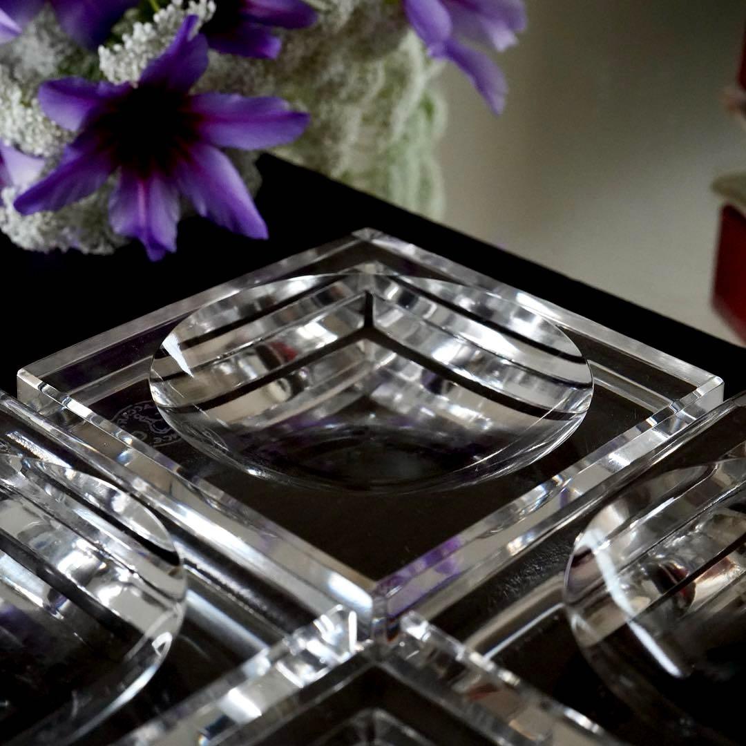 美品★オ－ルドバカラBACCARAT★バターディッシュ 皿★調味料 塩入れ★4客