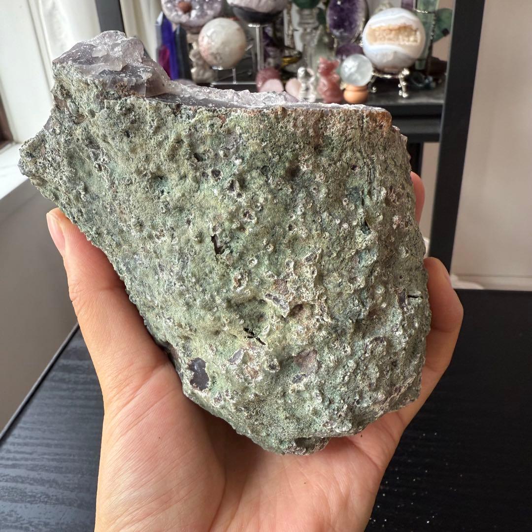 天然石アメジストのドーム　置物　鉱物NO.122403