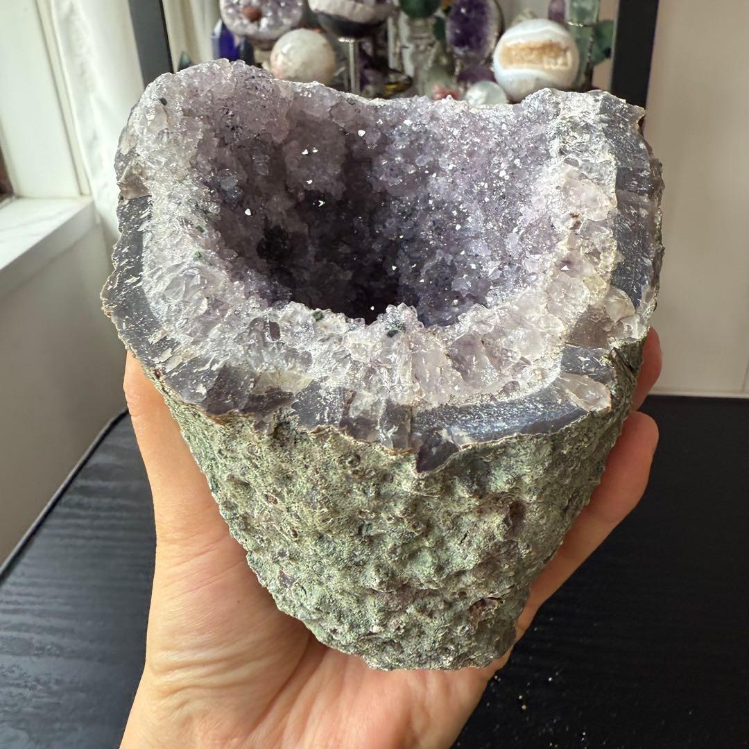 天然石アメジストのドーム　置物　鉱物NO.122403