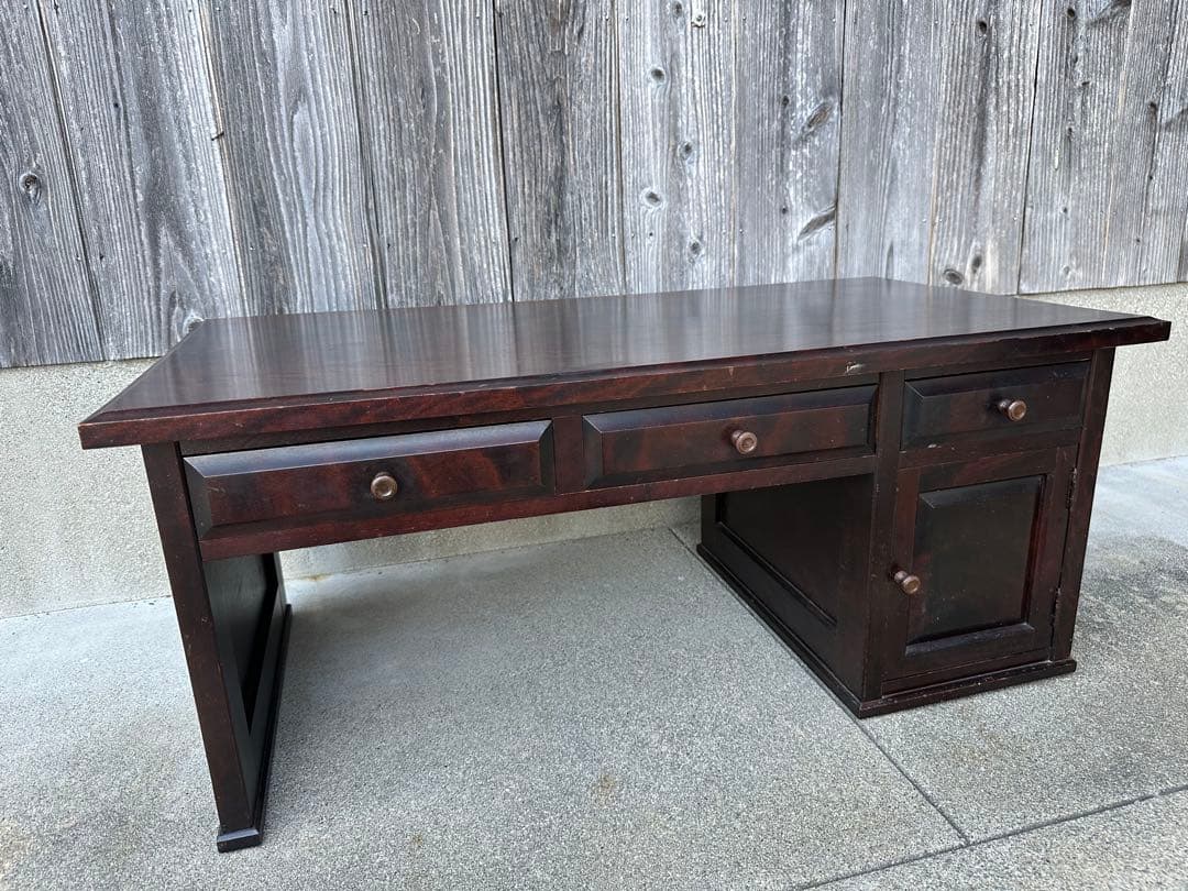 北海道民芸家具 樺材 HM420 文机 デスク ローテーブル 管理No.iso