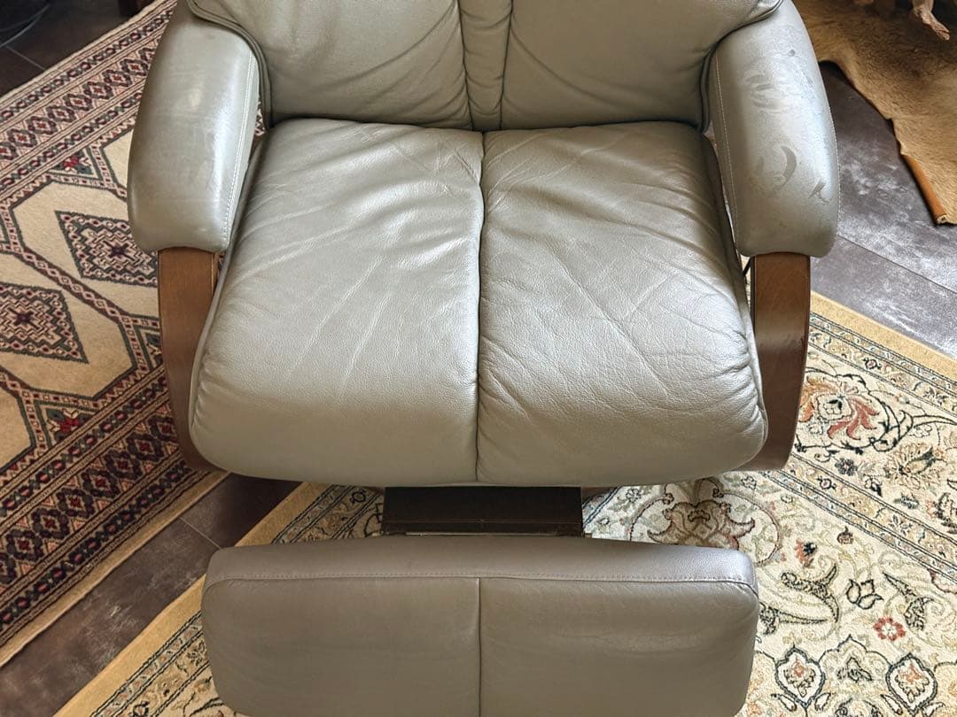 FUJI FUNITURE フジファニチア　パーソナルソファ　本革レザー　YZ