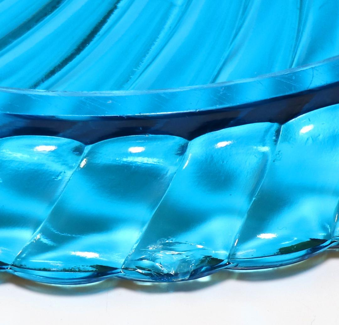 オールド・バカラ レアカラー 金彩ブルークリスタル製大型トレー29cm1.4kg