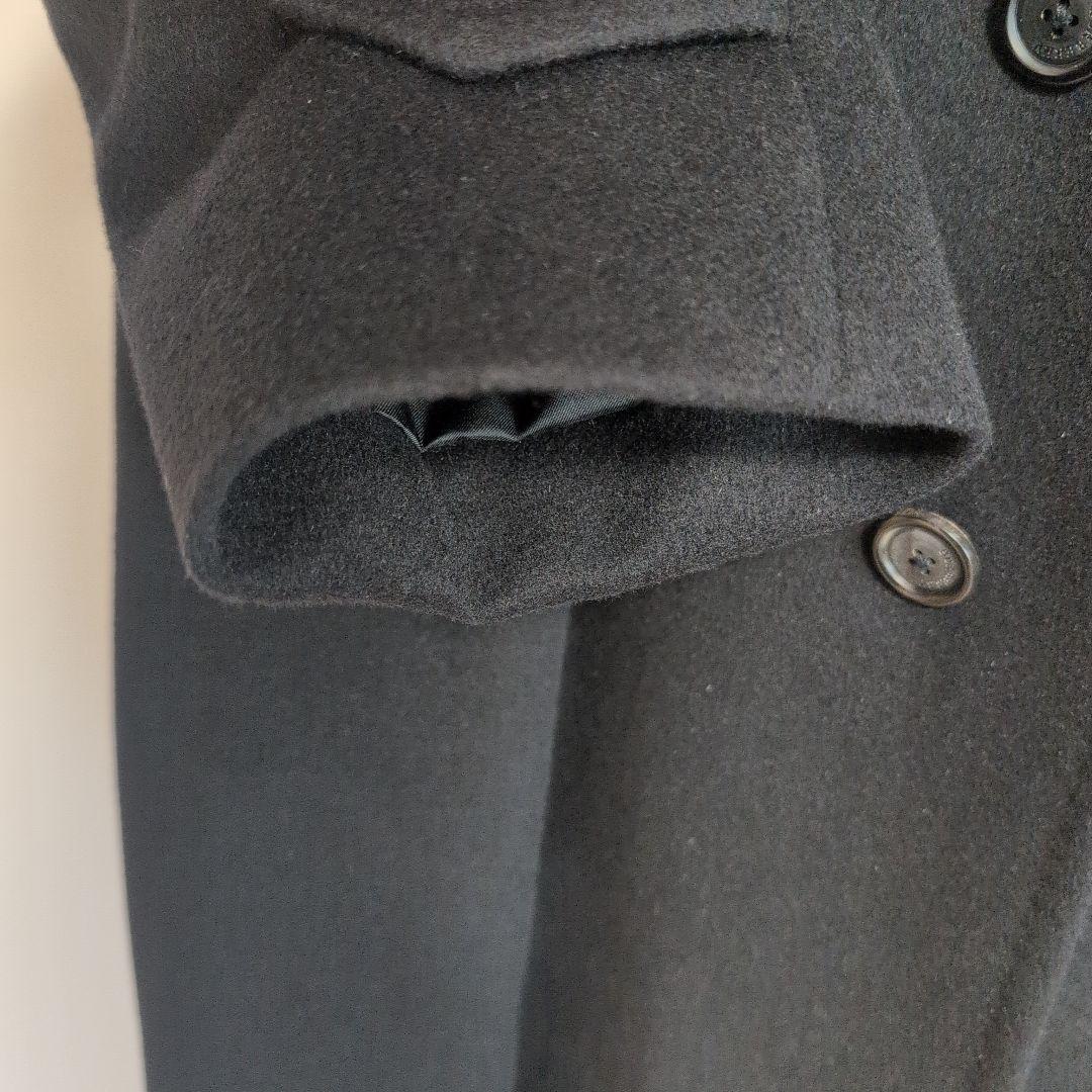 ＊美品＊BURBERRY LONDON黒コート カシミヤ．アンゴラ混　カバー付き